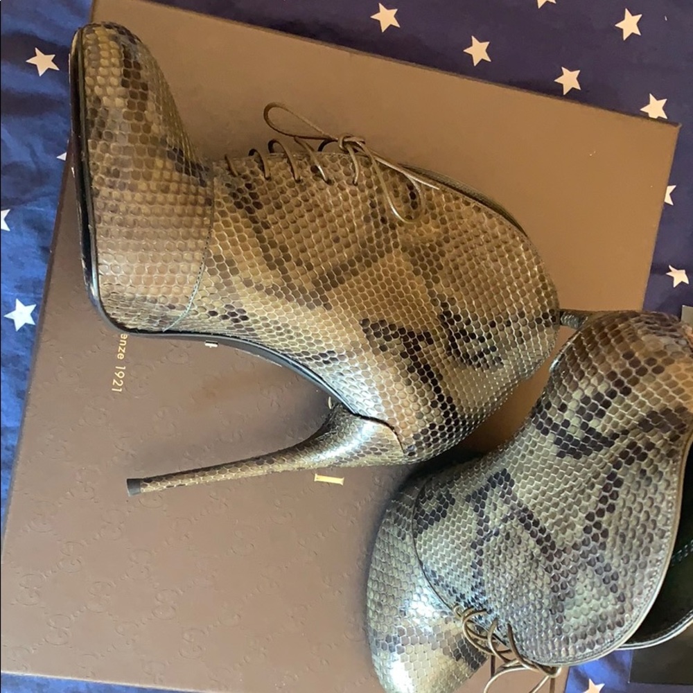 Gucci Python Booties 37 Worn Once - image 1